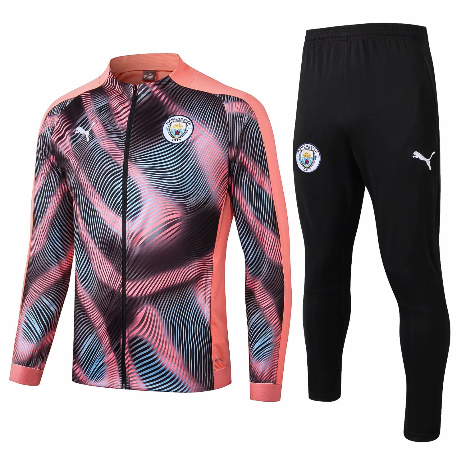 Kit treinamento oficial Puma Manchester City 2019 2020 rosa e preto
